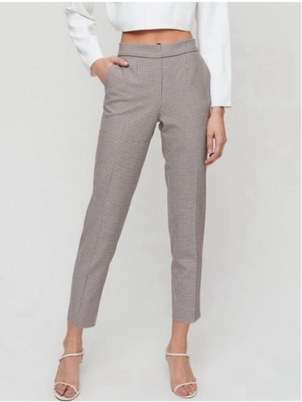 Aritzia Babaton Conan Houndstooth Cropped Dress Pants Size 8